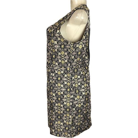 Romeo & Juliet Couture L Black-Gold Embroidered Sheer Back Sleeveless Mini Dress - Picture 5 of 6